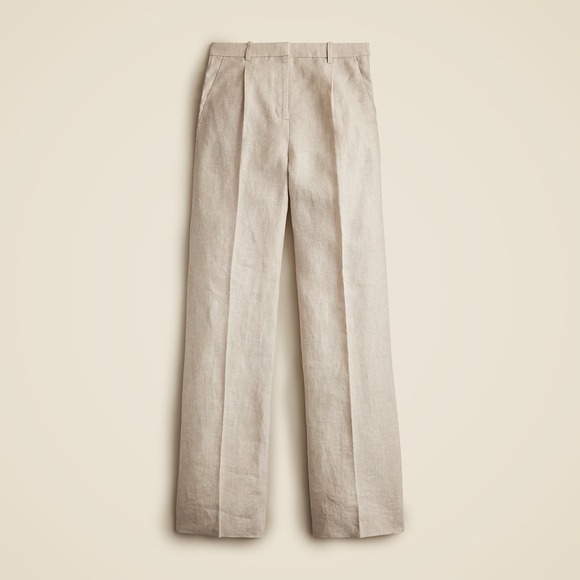 NWT!! J. CREW Wide Leg Essential Pants Flax Linen Pleated Preppy Summer Size 10 - Picture 11 of 16